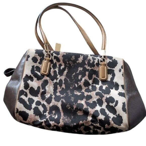 Coach Madison Animal Print Top Zip Shoulder Bag - Picture 2 of 5